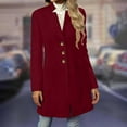 thumbnail image 5 of Wool Coats For Women Casual Stand Collar Long Pea Coat 2025 Winter Fashion Single Breasted Warm Jacket Overcoat Pocket, 5 of 9