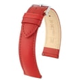 thumbnail image 1 of Hirsch Kent Leather Watch Strap - Red - L - 18mm / 16mm - Shiny Silver Buckle - Artisan Calf Leather Band, 1 of 9