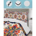 thumbnail image 4 of Boho Flowers Twin XL Size Down Alternative Comforter, Lightweight Comforter Quilt Bedding Set with Pillow Shams Abstract Bohemian Colorful Retro Floral All Seasons Bed Comforter Duvet Insert 68"x98", 4 of 7