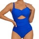 thumbnail image 1 of Gibobby Traje de baño sexy de una pieza Traje de baño para mujer Traje de baño sexy con cuello en V profundo y espalda(Azul,G), 1 of 5