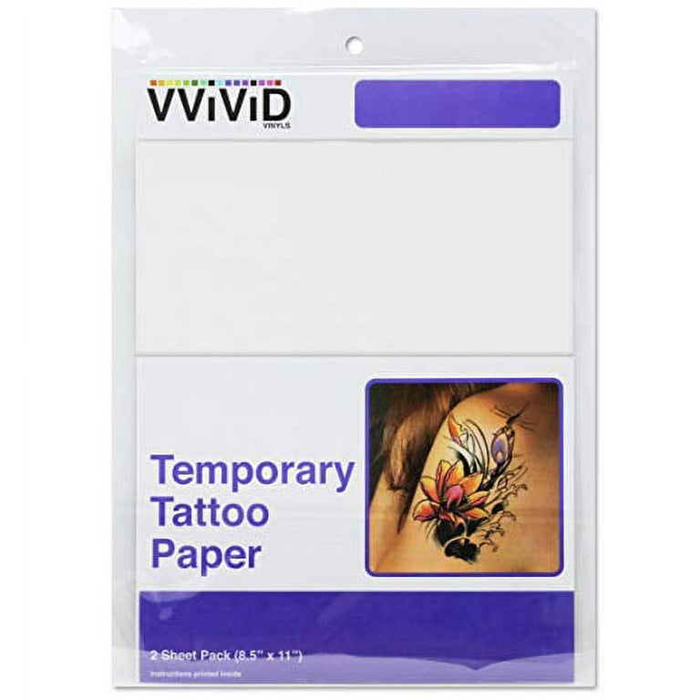 VViViD Inkjet Printable Temporary Rub-On Tattoo Paper 2-Sheet Pack 