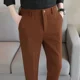 thumbnail image 3 of Pantalones de oficina elásticos para hombre, pantalones de trabajo color caqui para hombre, pantalones elásticos para vestir, ropa de sastrería para primavera, ropa clásica de lujo a la moda, 3 of 5