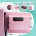 thumbnail image 2 of Supteron 1.2 CU.FT Safe Box with Biometric Fingerprint Touch Screen and Digital Virtual Password, Steel Safe with Fireproof Bag & 2 Keys for Storing Cash, Jewelry, Documents in Home & Office(Pink), 2 of 7