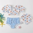 thumbnail image 5 of 3 Piece Infant Baby Girl Bikini Swimsuit Cartoon Bear Swimwear Short-Sleeved Top+Bikini Bottoms +Swim Cap Toddler Bathing Suit Summer Outfit Set 1-10T, 5 of 7