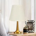 thumbnail image 3 of Set of 6 Small LampShades, E14 Base Cloth Lamp Shade Replacement, Cream Coloured PVC Lampshades for Chandelier Wall Lamp Clip On Candelabra Bulb 26-27, 3 of 5