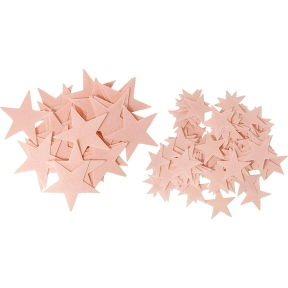 Playfully Ever After 1.5 and 3 inch Combo Size Felt Star Stickers 46pc (Light Pink)