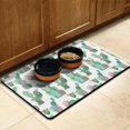 thumbnail image 3 of Retro Cactus Dog Food Pad - Waterproof Absorbent Pet Mat - Non-Slip Southwestern Succulent Design - Durable & Washable - Floor Protection, 3 of 5