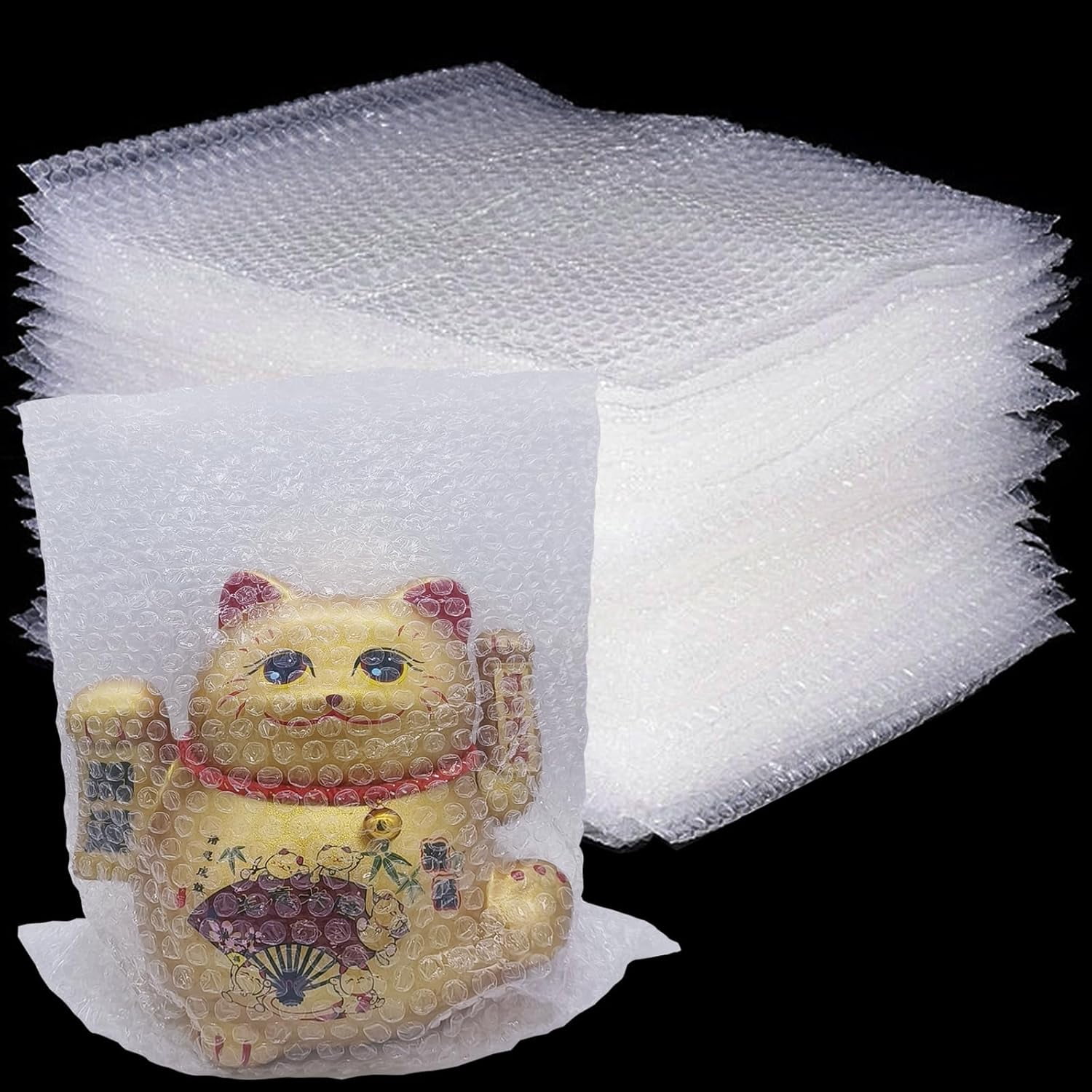 50 Pcs Bubble Pouch Wraps, 12''x14'' Clear Bubble Out Bags for Packing, Double Walled Cushioning Bags for Shipping, Storage and Moving(Not Self-Seal)