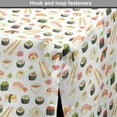 thumbnail image 4 of Kitchen Dog Crate Cover, Japanese Dish Sushi Rolls Sashimi Tradition Eastern Cuisine Yummy, Easy to Use Pet Kennel Cover Small Dogs Puppies Kittens, 7 Sizes, Salmon and Dark Blue Grey, by Ambesonne, 4 of 6