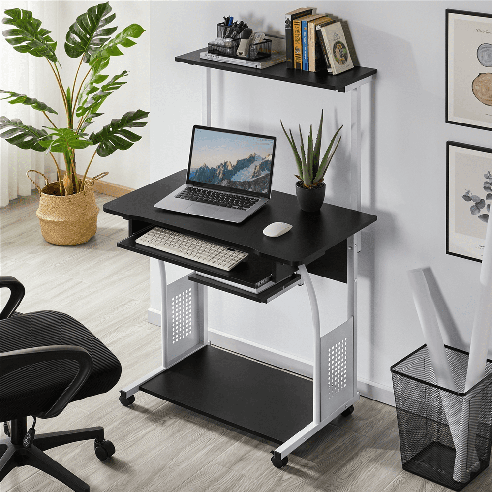 Renwick 2 Tiers Computer Desk for Home Office School, Black