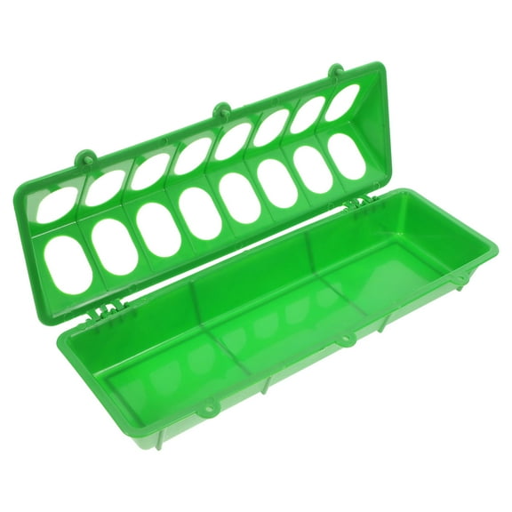 Soimiss Green Plastic Pigeon Feeder Spill Proof Feeding Box Durable Portable Outdoor Use