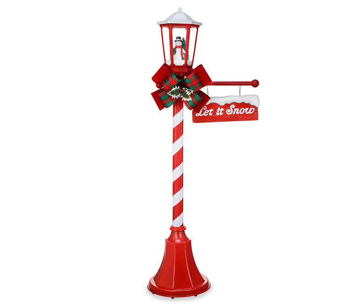 56" Snowfall LED & Music Lamppost Indoor / Outdoor