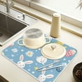thumbnail image 2 of Yayeee Dish Drying Mat for Kitchen Counter 18" x 24" Microfiber Super Absorbent Coffee Decorative Pad, Cartoon Easter Bunnies, 2 of 9