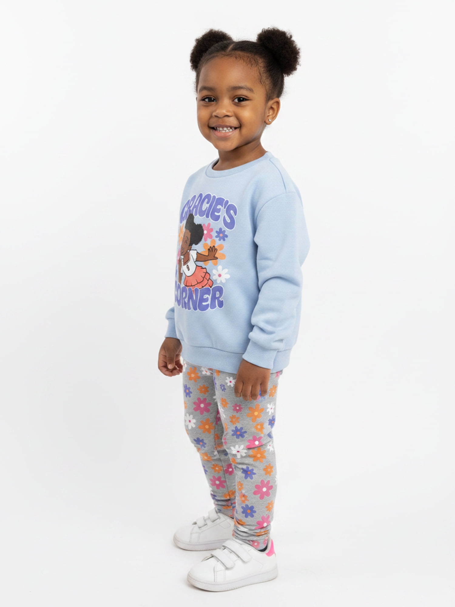 Gracie’s Corner Baby and Toddler Girls Fleece Sweatshirt and Leggings Set, Sizes 12M–5T