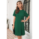thumbnail image 5 of Vestido Camisero de Verano para Mujer, de Corta con Encaje, Informal, Cuello Redondo, Plisado, Verde, Talla M, 5 of 7