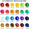 thumbnail image 4 of DEWEL 24-Color Acrylic Paint Set with 6 Brushes, Flat Finish, for Adults and Kids, 4 of 12