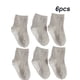 thumbnail image 5 of Qarigey 6 piezas de medias para niños, calcetines tobilleros transpirables antideslizantes con buena elasticidad, estilo Simple, buena artesanía, ropa Medias gris medio 8-10, 5 of 6