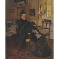 thumbnail image 2 of Otto Bruenauer 12x14 Gold Ornate Wood Frame and Double Matted Museum Art Print Titled - In the Waiting Room (Sitting Old Woman) (1912), 2 of 4