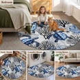 thumbnail image 5 of Coastal Sea Turtles Round Area Rug 3Ft Washable Small Circle Rugs for Kitchen Entryway, Blue Summer Coral Ocean Beach Anchor Non-Slip Carpet Floor Mats Indoor Outdoor Carpet Runner Home Decor, 5 of 8