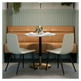 thumbnail image 1 of Round Dining Table combines timeless elegance with contemporary design.Luxurious faux marble top, brushed gold detailing, and a sturdy matte black base., 1 of 5