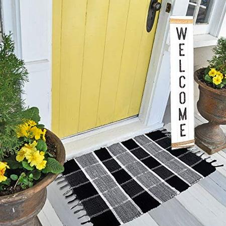 Lifei Buffalo Check Outdoor Rug Plaid Doormat Heavy Duty Black Lifei Buffalo Check Outdoor Rug Plaid
