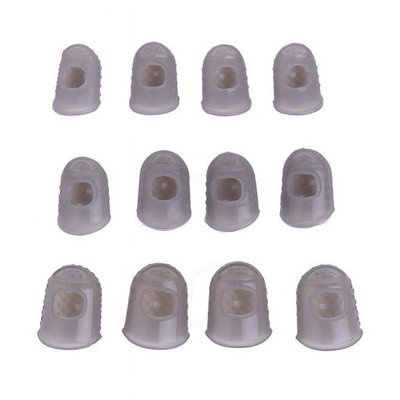 12pcs Silicone Guitar Finger Protectors Set for Guitar Ukulele Electric Guitar Sewing S M L Assorted Colors