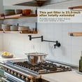 thumbnail image 4 of Brass Wall Mounted Pot Filler Faucet with Double Joint Swing Arms, Commercial Kitchen Pot Faucet in Matte Black, 4 of 7