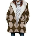 thumbnail image 1 of Winter Jacket Velvet Double Breasted Hooded Solid Color European And American Mid Length Women's Solid Color Temperament Commuting Jacket Jacket Womens Fashion on Clearance, 1 of 1