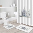 thumbnail image 3 of FMSHPON Taj Mahal 4 Piece Bathroom Set Shower Curtain Bath Rug Contour Mat and Toilet Lid Cover, 3 of 8