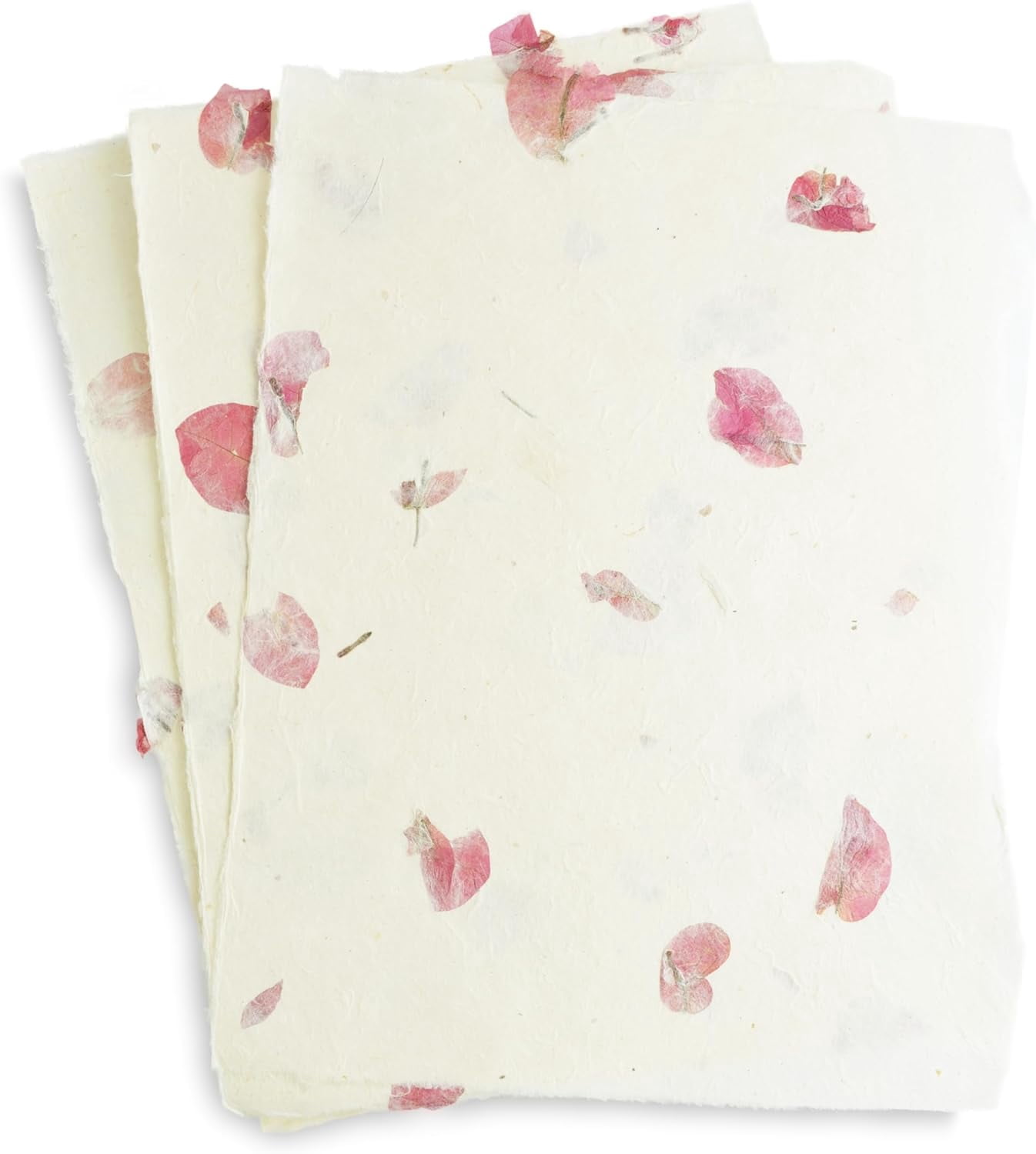 Handmade Lokta Laser and Inkjet Printer Paper with Deckle Edge 8.5x11 Inch Vintage Decorative Specialty Printing Paper (25 Sheets, Bougainvillea)