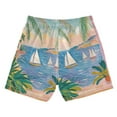 thumbnail image 7 of FORMRS Boys Swim Trunks Quick Dry Mesh Liner Boardshorts Sizes XS-XL, Pink Seaside Boat, 7 of 7