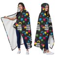 thumbnail image 2 of Wearable Blanket,Multicolor Controllers Games Icons Black Pattern Hooded Wearable Flannel Blanket for Adults & Teens,Winter Poncho Shawl Wrap Cape Cozy Anti-Pill,50"x60", 2 of 5
