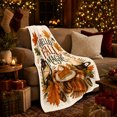 thumbnail image 3 of Hello Fall Magic Quote with Lantern Candle Pumpkin Pie Leaves and Acorns, Cozy Autumn Style for Harvest Fans, Seasonal Table Motif and Thanksgiving Gift, Soft Flannel Blanket, Home Decor, 3 of 9