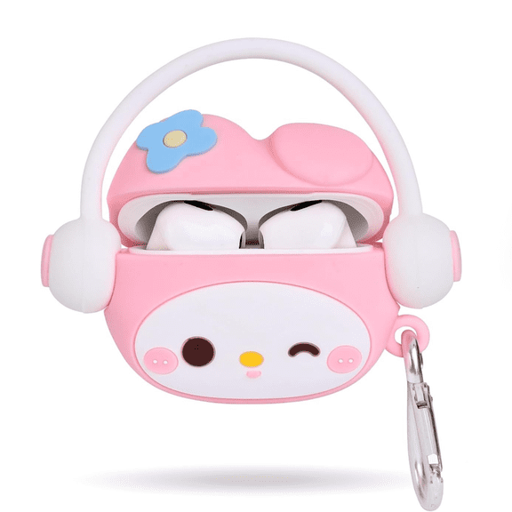 XPM for Airpods Pro 3 Phone Case, Hybrid Cute 3D Fun Design Silicone Skin Cartoon Animal with Keychain Buckle Holder Rubber TPU Soft Cover for Airpods Pro 3 (Pink Kitty)
