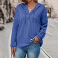 thumbnail image 2 of Vedolay Sweatshirt for Women Fashion 2023 Plus Oversized V-Neck Long Sleeve Pocket Sweatshirts Jackets for Women Blue,S, 2 of 5