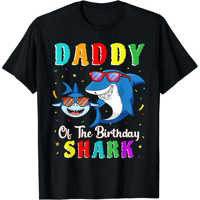 T-Shirt Assorti Famille Anniversaire Daddy Of The Shark - comme sur l'Image - 2TG