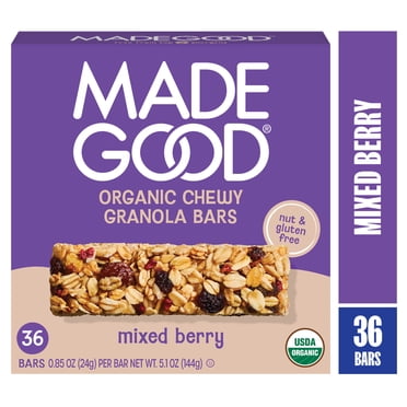 MadeGood Mixed Berry Granola Bars, 36 Healthy Snack Bars, 0.85 oz Each