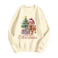 thumbnail image 4 of XDZJLR Women'S Christmas Shirts Cow Holiday Print Sweatshirt Festive Western Graphic Pullover Top Casual Soft Crewneck Shirt Beige L, 4 of 4
