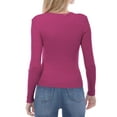 thumbnail image 7 of Made by Olivia Women's Solid Long Sleeve Crew Neck Fitted Ribbed Sweater Top, 7 of 7