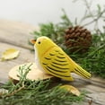 thumbnail image 4 of Bird Figurine, Hand Carved Birds Wood Décor, Art Animal Wooden Sculpted Bird with Wood Block, Vivid Bird Statue for Gift Home Table Ornament Decor (Yellow Bird), 4 of 9