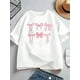 thumbnail image 1 of Girls' Casual Short Sleeve Round Neck T-Shirt - 100% Cotton Summer Top with Random Pink Bow Print, White Breathable Tee for Everyday Play & Outings, Girls Shirts, 1 of 6