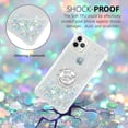 thumbnail image 3 of Funda para iPhone 11 PRO con Brillo Líquido Flotante, Purpurina, Parachoques y Anillo Giratorio Soporte, 3 of 5