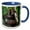 Blue/White, variant on 3drose, Brown Red-fronted Lemur, Primate, Madagascar-af24 Ksc0090 - Kevin Schafer, 15oz Mug