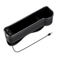 thumbnail image 1 of Car Seat Trough Filler Organizer with USB LED Lights, Cup Holder Car Storage Box with 2 Fast-Charging Port Interior Accessory, 1 of 8