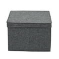 thumbnail image 7 of Household Essentials Square KD Storage Box With Lid, 15”x15”x10”, Breathable Canvas Sides With Sturdy Sides, Perfect for Closet or Storage Room Organization, Includes Handle for Easy Access, Graphite, 7 of 7