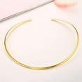 thumbnail image 3 of VNOX Fashion Must-Have Stainless Steel Gold Plated Metal Plain Cuff Chocker Collar Necklace for Women, 3 of 7