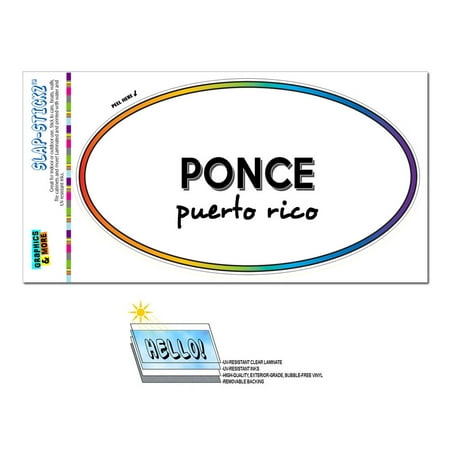 Ponce, PR - Puerto Rico - Rainbow - City State - Oval Laminated