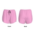 thumbnail image 3 of Balery Pink Pantalones cortos deportivos para mujer con forro y dos bolsillos, elásticos, para entrenamiento, gimnasio, yoga-Large, 3 of 7