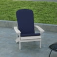 thumbnail image 3 of Emma + Oliver Set of Two White All-Weather Polyresin Adirondack Chairs with Blue Cushions, 3 of 15