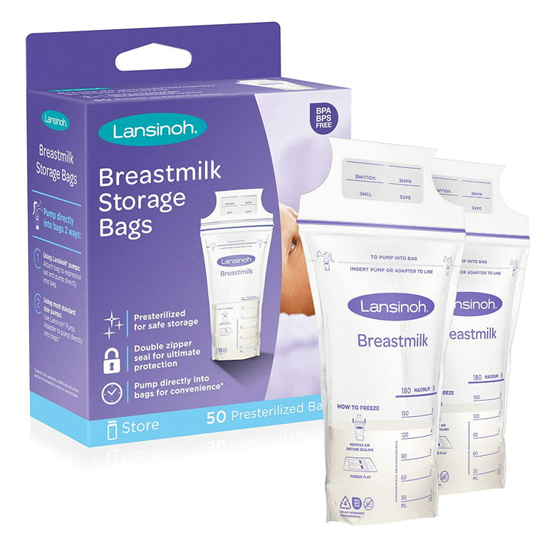 Lansinoh Breastmilk Storage Bags, 200 Count Value Pack, Easy to Use Milk  Storage Bags for Breastfeeding, Presterilized, Hygienically Doubled-Sealed